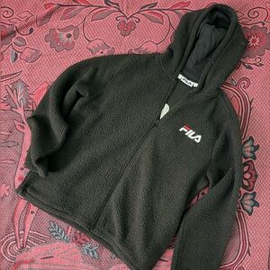 Fila Black Sherpa Hoodie